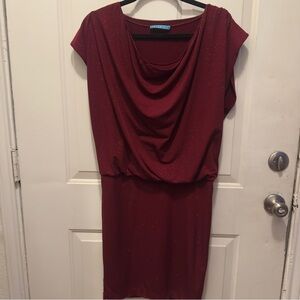 Alice + Olivia Sparkling Burgundy Midi Dress Perfect Holiday Dress
